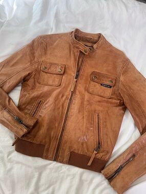 Members Only - Leather Bomber Jacket